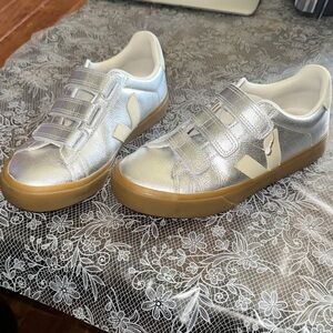 Veja Silver Velcro Sneakers
